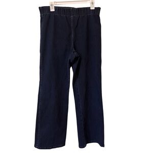 Soft Surroundings Women Size L Dark Blue Wash Jeans Pull On Elastic Waist K